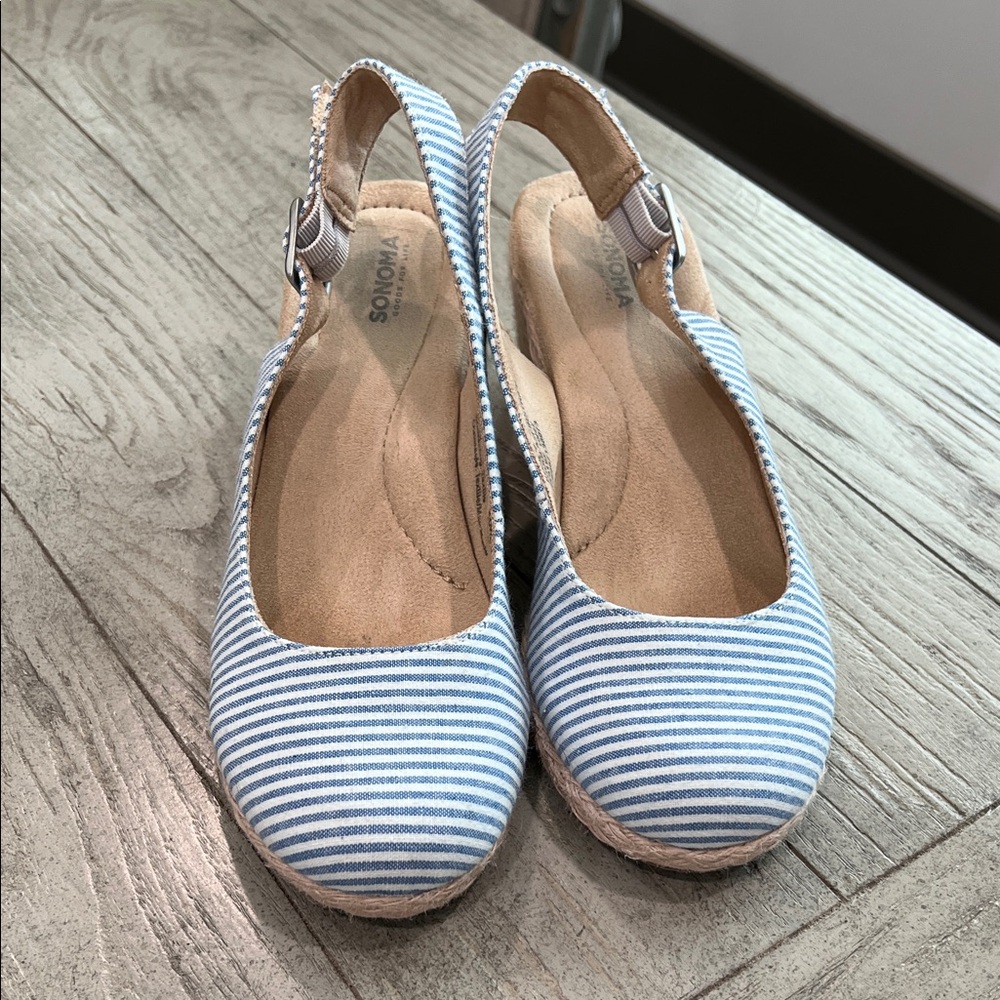Sonoma Blue and White Striped Espadrilles